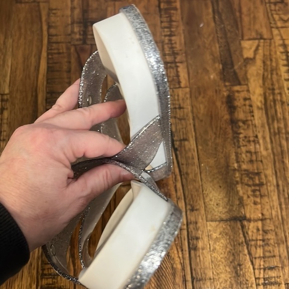 Melissa Cosmic Women glitter silver double strap slides slip on shoes size 6 - Picture 9 of 13